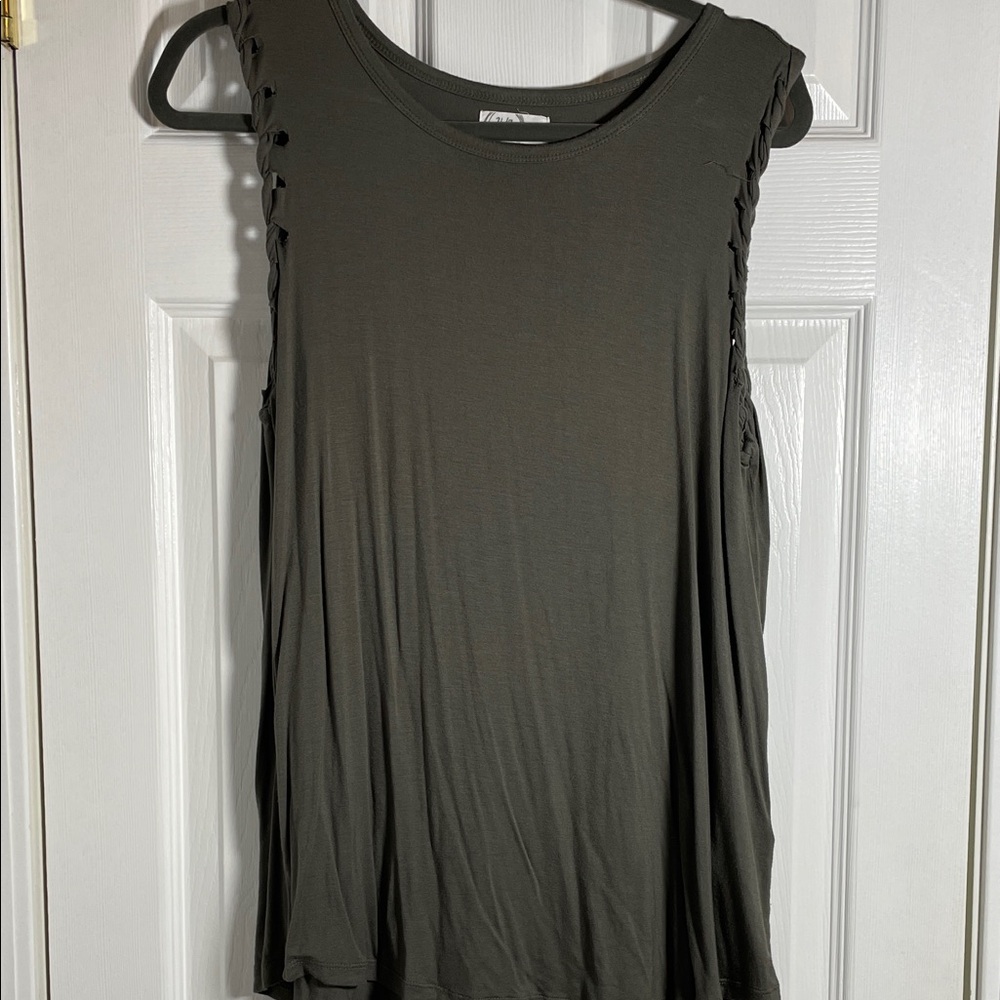 Maurices Dark Green Tank with Braided Sides